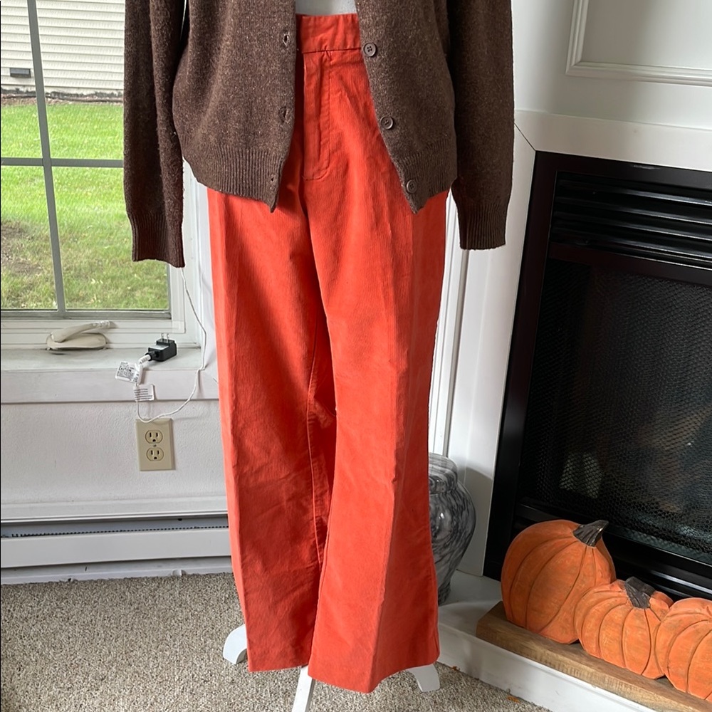 Land’s End Petite Corduroy Pants in Burnt Orange